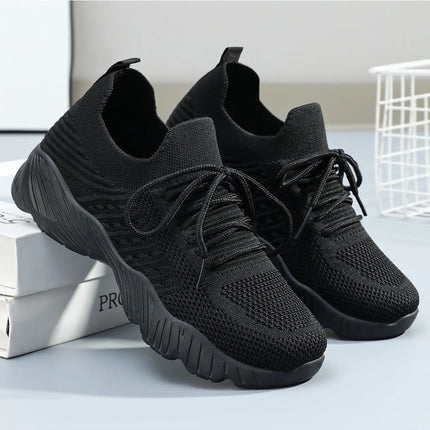 Women's Sneakers Breathable Casual Women Sock Shoes Lace Up Ladies Flats Female Spring Vulcanized Running Zapatillas De Mujer