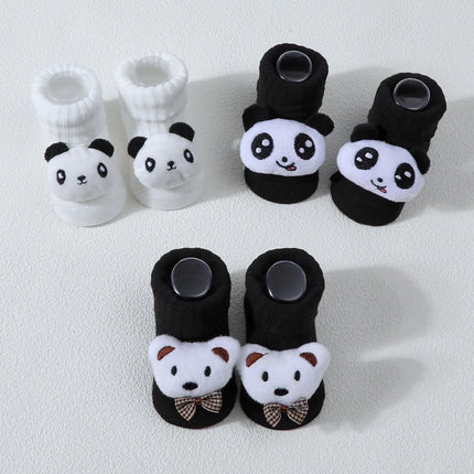 Cute Cartoon Bear Lion Panda Baby Socks For Boys Girls Spring Autumn Soft Cotton Solid Newborn Infant Tube Sock Kids Socken