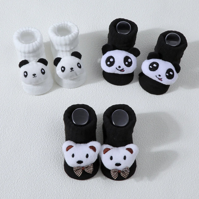 Cute Cartoon Bear Lion Panda Baby Socks For Boys Girls Spring Autumn Soft Cotton Solid Newborn Infant Tube Socks Kids