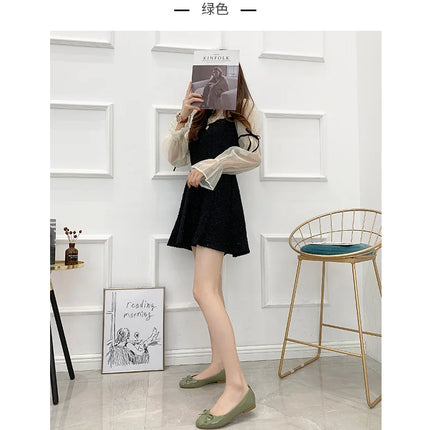 Flat Shoes Women Ballerinas Round Toe Bowtie Slip on Ballet Flats Lazy Loafers Moccasins Ladies Casual Flats Shoes 2023