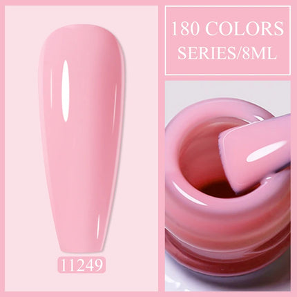 Parkson 8ml HEMA TPO FREE Color Gel Nail Polish Nude Pink Red Green Collection Nail Gel Polish Glitter Soak Off UV LED Gel