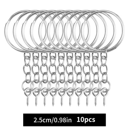 Metal Keychain Kits Metal Key Ring with Jump Rings/Lobster Clasp/Screw Pins Connector Accessories for DIY Jewelry Making
