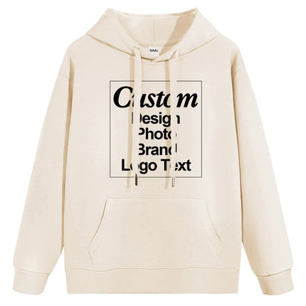 High Quality Custom Hoodie Cotton Sweatshirt Print Embroidery Brand Logo Text Photo Design Men Women Famliy Team Clothing 300g