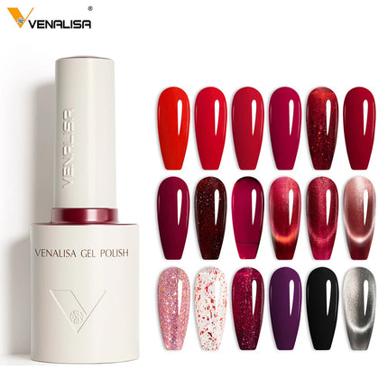 V6 VENALISA 10ml HEMA Free TPO Free Ultra Deep Red Cat Eye Magnet Nail Gel Semi-Permanent Soak Off UV LED Gel Varnish Nails