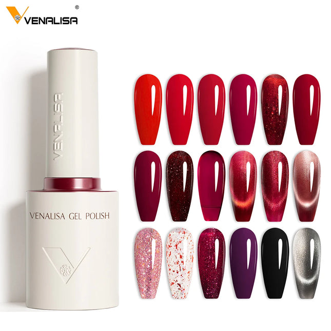 V6 VENALISA 10ml HEMA Free TPO Free Ultra Deep Red Cat Eye Magnet Nail Gel Semi-Permanent Soak Off UV LED Gel Varnish Nails
