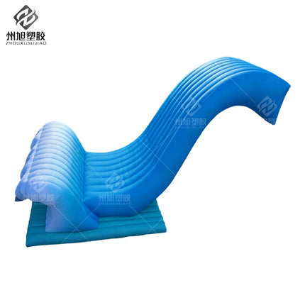 Giant Blue Inflatable Waterfall Slide Wave Design Custom Outdoor Water Park Amusement Inflatables for Kids