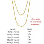 1.7mm-18K Gold / 45cm