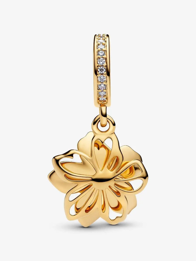 Classics 925 Sterling Silver Purple Gold Flower & Spiral Heart & Bachelor's Hat Dangle Charm Fit Brand Bracelet Thanksgiving Gift