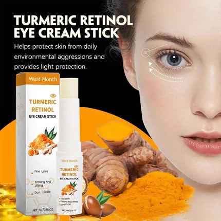 Turmeric eye cream stick nourishes the skin's eye bags and dark circles, brightens the skin around the eyes