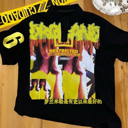 Vintage Sounds Collection Graphic T Shirts Goth Style Streetwear Harajuku Short Sleeve Y2k Tops Polo t shirt for men clothing