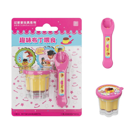 New 6PCS&Plate Set, Strawberry Food Pudding Feeding Toy, Desktop Ornaments Models, Role-Play & Early Learning Set For Kids Girls