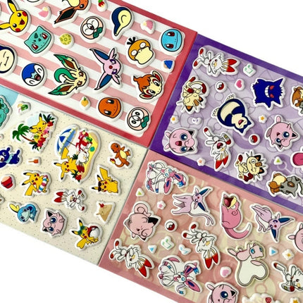 Genuine Pokemon Puffy Foam Stickers Anime Cartoon Pikachu Eevee 3D Decals for Girls Gifts Scrapbooking Phone Notebook Decor