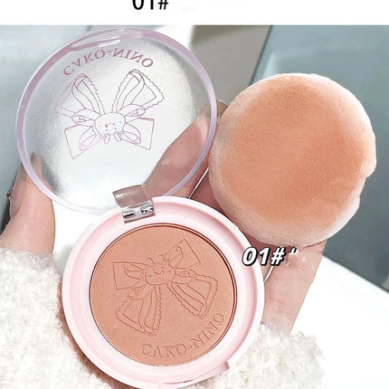 Wish Bow Cute Blusher Lasting Not Easy to Fly Powder Pink Blush Face Brighten Shading Rouge Rubor Korean Dupes Makeup Cosmetics