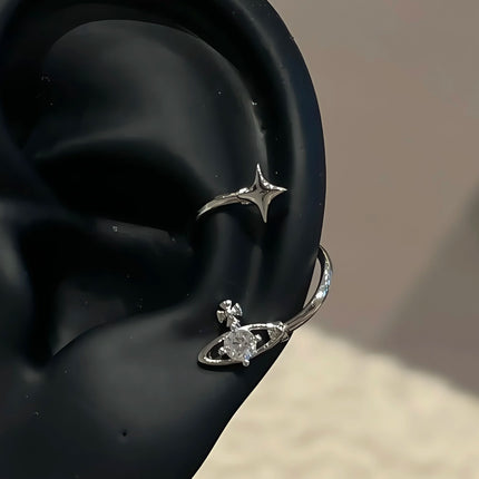 1 Pcs Gold Color S-Shaped Saturn Horseshoe Earring l 316L Stainless Steel Ear Bone Nail  Hypoallergenic Ear Piercing Jewelry