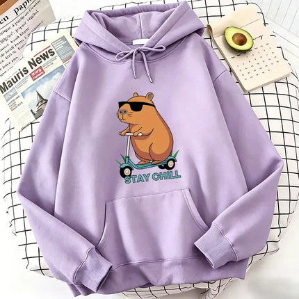 Funny Capybara Hoodie Women/Men Aesthetic Graphic Cute Hoodies Unisex Autumn Winter Harajuku Pullovers Sweatshirts