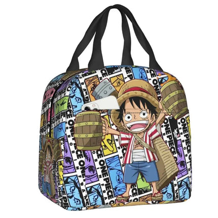 Custom One P-Pieces Insulated Lunch Bags for Women Skull Manga Portable Thermal Cooler Food Lunch Box Outdoor Camping Travel
