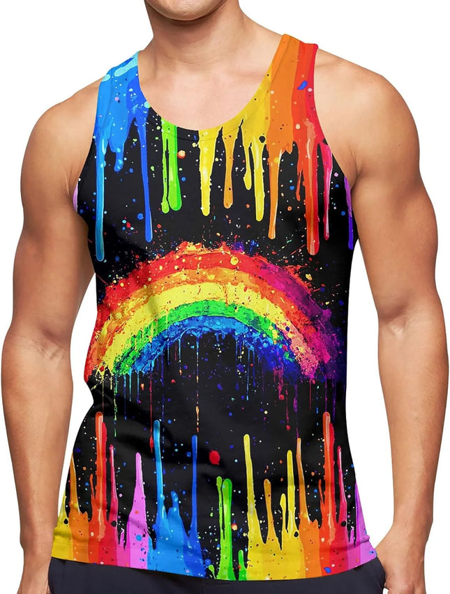 2025 Mens 3D Printed Fake Abs Tank Top Funny Muscle Pattern Tee Shirts Quick Dry Sleeveless Gym Summer Beach Shirt Men Clothing