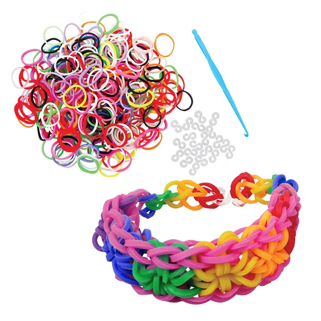 600Pcs Refill New Loom Rubber Bands Bracelet for Kids Hair Rubber Loom Bands Make Woven Colorful Necklace DIY Toy Children Gift