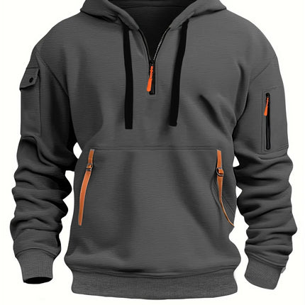 2025 New Multi Pocket Zipper Fleece Hooded Casual Shirt for Men and Women Plus Size Loose Pullover Fashion Sweatshirt top