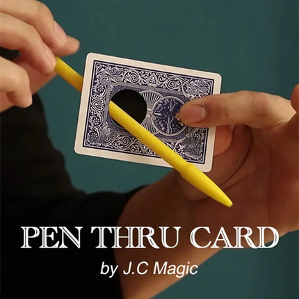 Pen Thru Card by J.C Magic Tricks Black Hole Penetration Magic Magician Close Up Street Illusions Gimmicks Mentalism Props
