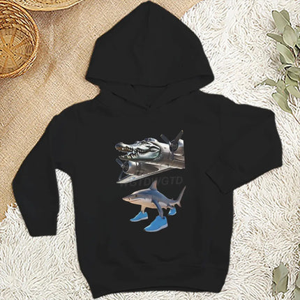 Funny Cappuccino Assassino Children Hoodies Boys Girls Funny Italian Brainrot Print Long Sleeve Hooded Top Kid Humor Sweatshirts