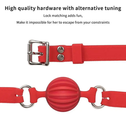 Adult Games Mouth Gag Silicone Ball Oral Fixation Mouth Gags Bondage Restraints Red Black Colors Sex Toys For Couple Ball Gag