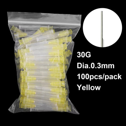 100Pcs/Bag 25G/27G/30G Dental Endo Irrigation Needle Tip Endo Syringe Root Canal Washing Needle Tip Dentistry Materials