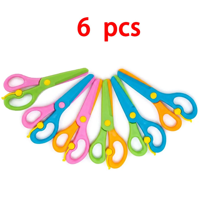 Kids Blunt Tip Auto Spring Safety Scissors Toddler Preschool Art Craft Training Scissors for Paper Playdough Left Right Handed