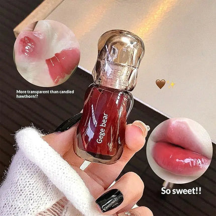 Gege Bear 5ml Crystal Gloss Lip Tint Hydrating Mirror-Gloss Finish Youthful Plumping Effect Autumn Winter Collection