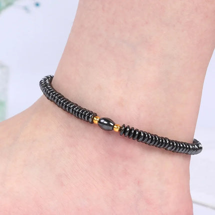 Flat Bead Magnets Magnetic Therapy Bracelets Anklet Pain Relief Slimming Health Jewelry Weight Loss Magnet Anklets for Women Men