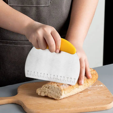 1PC Stainless Steel Cutting Blade Baking Flour Cutting Tape, Graduated Cutting Strip, Rolling Sugar Scraper Baking Tool.