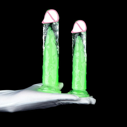 Fluorescent Green Dildos for Women Realistic Big Jelly Dildo Female Masturbator Prostate Stimulator Lesbian Sex Toys for Women