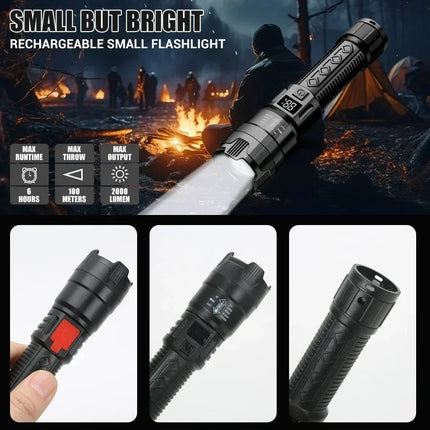 High Strong Power Led Flashlights Tactical Light Super Bright Waterproof Headlamp Charging Camping Fishing Defensa Zoom Lantern