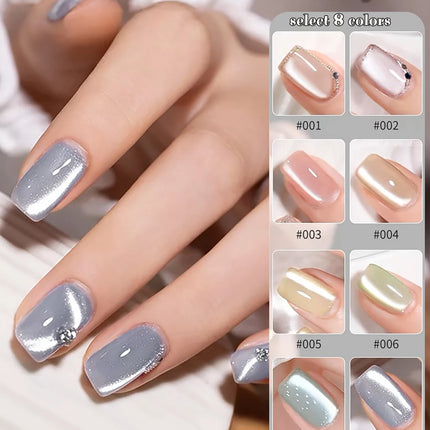 WS 10ML Silk Nude Crystal Cat Eye Gel Polish Magnetic Nail Polish Holographic Pink Cat Eye Gel Nail Polish Gel Gel Varnish