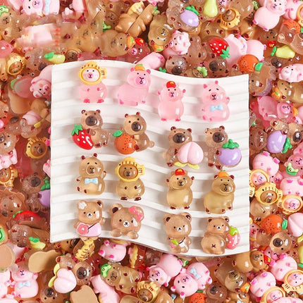 10pcs Cartoont Capybara Blind Bag Simulation Animal Model Toy Mini Blind Box Toy Miniature Animal Surprise Blind Bag Kid Gift
