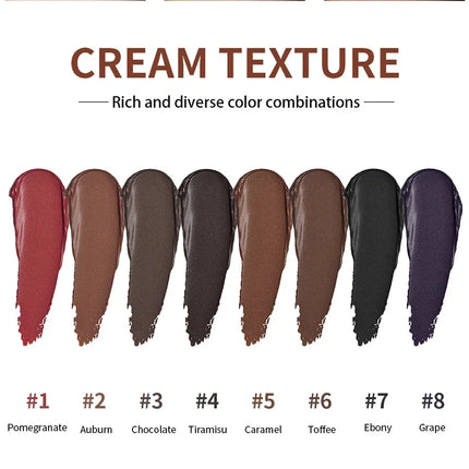  8-Color Eyebrow Cream Blush Curve Case Cream Cosmetics Palette Matte Shimmer Finishes Shadow Tones Long-Lasting Cosmetics