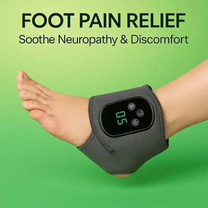 Emeka 3-in-1 Electric Ankle Massager 5 Level Heating Vibration for Eliminate Foot Pain Swelling Poor Circulation Brace Massager