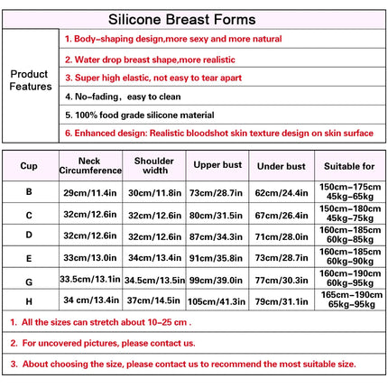 Dokier Silicone Breast Forms Fake Artificial Huge Boobs for Mastectomy Crossdresser Transvestite Sissy Drag Queen Cosplay Chest