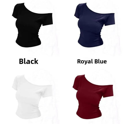 Slim Fit American Style Hot Girl Short Sleeve T-shirt 2025 Summer New Style Casual Versatile Short Length Women's Top