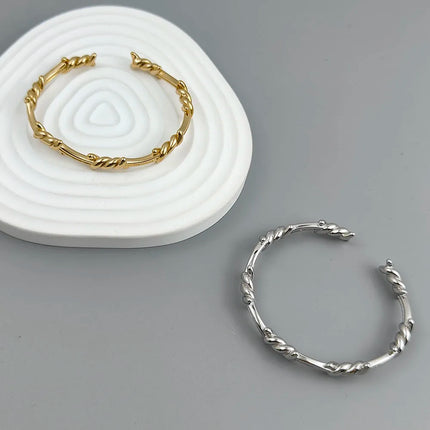 New style wire wrapped thorn stainless steel gold plated 18K bracelet, high quality waterproof silver jewelry, couple gift
