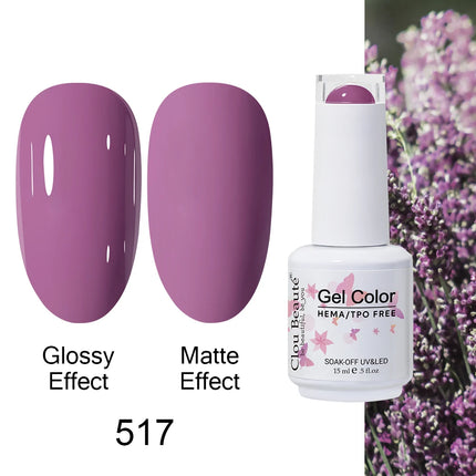 Clou Beaute 15ml HEMA TPO FREE Color Gel Nail Polish Nude Pink Red Green Collection Nail Gel Polish Glitter Soak Off UV LED Gel