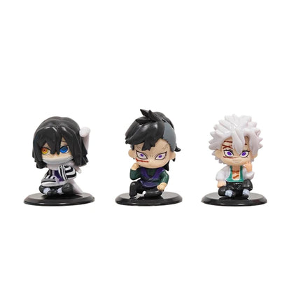 5 Style/Set Q Version Demon Slayer Sitting Ghost Doll Tanjiro Nidouzi Inosuke Zenizu Figure Action Figure Movie Model Toys Doll
