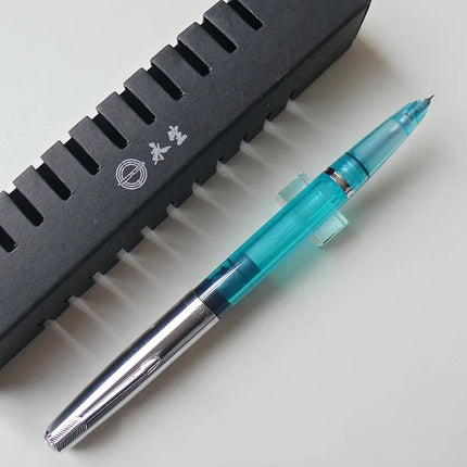 NEW Wingsung 601 Press Piston Fountain Pen Iridium EF/F Nib Steel Cap Vacumatic Resin Ink Pen School Stationery Office Supplies