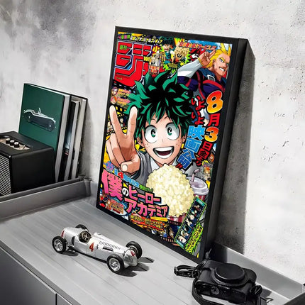 My Hero A-Academia Poster Stickers Mural Painting Self-Adhesive Wall Decals for Bedroom Living Room Home HD Decor Gift
