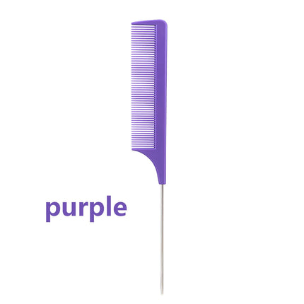 1pc Professional Pointed Tail Comb Salon Hair Styling Stainless Steel Antistatic Dyeing Hair Comb Special for Real Hair Wigs