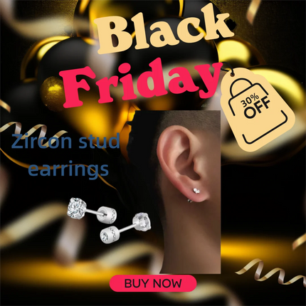 2 piece Medical Stainless steel Crystal Zircon Ear Studs Earrings Tragus Cartilage Hypoallergenic Screws Piercing Jewelry
