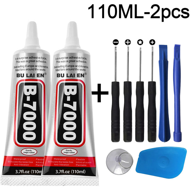 B7000 Mobile Phone Screen High-Strength Waterproof Adhesive With 9 in 1 Mobile Phone Repair Tools Disassemble Repair Set for Phone Screwdriver Combination Skid Multi Function Disassembly Kit .