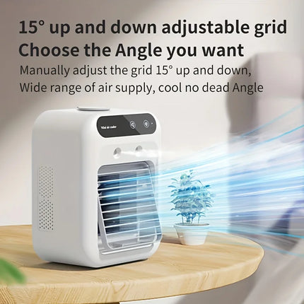 USB Rechargeable Mini Air Conditioner Fan - Portable Desk Cooling Device with Lithium Battery, Wireless, And USB Charging for Ho