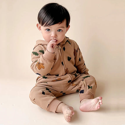New Bodysuit For Newborn Rompers Baby Boys Girls Clothes Long Sleeve Solid Hoodies Bear Jumpsuit Costume Infant Onesies 3M-24M