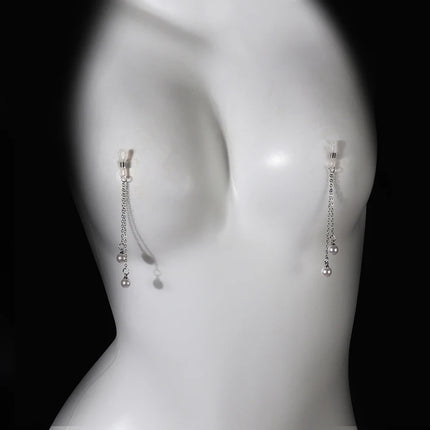 ✰✪1 Pair Sexy Vintage Pearl Pendant Nipple Clip Chest Chain Suitable For Wearing At Nightclubs Parties And Valentine's Day